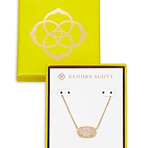 Kendra Scott Elisa Azalea Illusion Stone Pendant Necklace in 14K Gold Plated, 15-17- 4888599