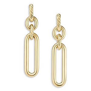 David Yurman 18K Yellow Gold Lexington Double Link Drop Earrings- 4726297