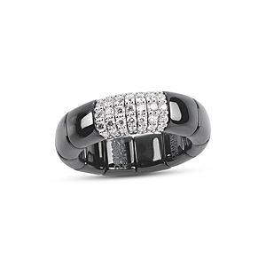Roberto Demeglio 18K White Gold & Black Ceramic Diamond Pave Ring- 4922975
