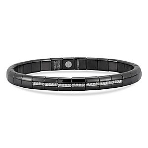 Roberto Demeglio 18K White Gold & Black Ceramic Pura Diamond Stretch Bracelet- 3682067