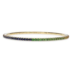 Extensible 18K Yellow Gold Rainbow Sapphire Stretch Tennis Bracelet- 4922959