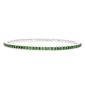 Extensible 18K White Gold Tsavorite Stretch Tennis Bracelet- 4922961