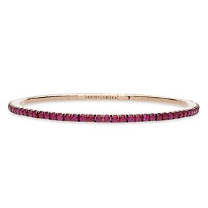 Extensible 14K Rose Gold Ruby Stretch Tennis Bracelet- 4922960