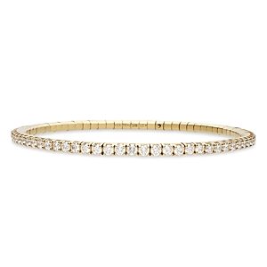 Extensible 18K Yellow Gold Diamond Stretch Tennis Bracelet- 4922965