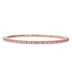 Extensible 18K Rose Gold Pink Sapphire Stretch Tennis Bracelet- 4922964