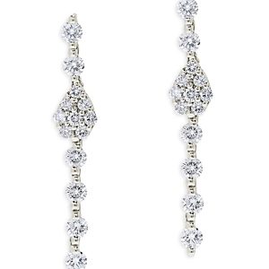 Bloomingdale's Round & Pave Diamond Drop Earrings in 14K White Gold, 1.10 ct. t.w.- 4871845