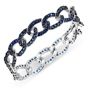 Bloomingdale's Sapphire Link Bracelet in 14K White Gold- 4871980