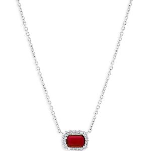 Bloomingdale's Ruby & Diamond Halo Pendant Necklace in 14K White Gold- 4940945