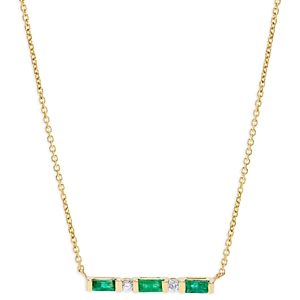 Bloomingdale's Emerald & Diamond Bar Necklace in 14K Gold, 16- 4942309
