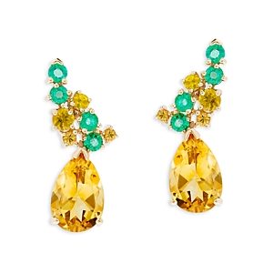 Bloomingdale's Emerald, Yellow Sapphire & Citrine Drop Earrings in 14K Yellow Gold- 4873165