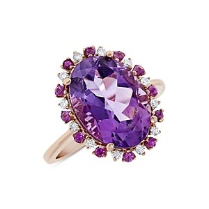 Bloomingdale's Amethyst & Diamond Oval Ring in 14K Rose Gold- 4873167