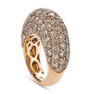 Piranesi 18K Rose Gold Dome Champagne Diamond Ring- 4844414