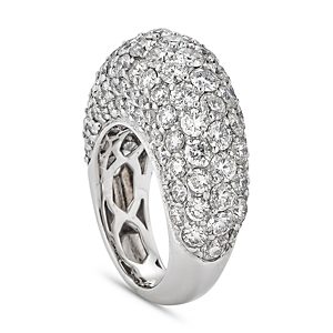 Piranesi 18K White Gold & Diamond Dome Ring- 4890007