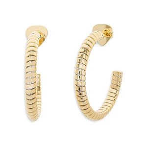 Marina B 18K Yellow Gold Trisolina Segmented Large Hoop Earrings- 4833530