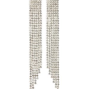 Crystal Haze Jewelry Club Nostalgia - Nyc Cubic Zirconia Fringe Statement Earrings in Sliver Plated- 4877806