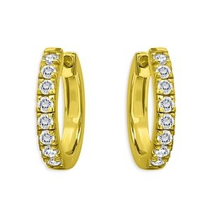 Aqua Pave Front Huggie Hoop Earrings in 18K Gold Over Sterling Silver - 100% Exclusive- 4924635