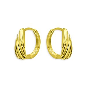 Aqua Ribbed Shield Huggie Hoop Earrings in 18K Gold Over Sterling Silver - 100% Exclusive- 4924633