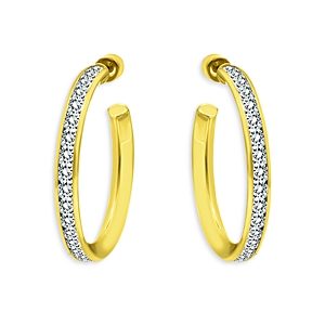 Aqua Channel Set Post Hoop Earrings in 18K Gold Over Sterling Silver - 100% Exclusive- 4924639