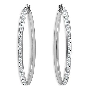 Aqua Channel Set Hoop Earrings in 18K Gold Plated or Sterling Silver - 100% Exclusive- 4924631