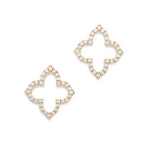 Bloomingdale's Diamond Clover Stud Earrings in 14K Yellow Gold, 0.20 ct. t.w.- 4911090