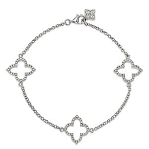 Bloomingdale's Diamond Clover Station Bracelet in 14K White Gold, 0.38 ct. t.w.- 4911089