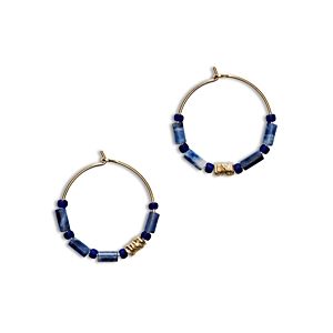 Anni Lu Azzurro Beaded Hoop Earrings in 18K Gold Plated- 4926173