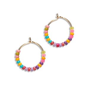 Anni Lu Secret Beach Beaded Hoop Earrings in 18K Gold Plated- 4926191