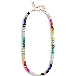 Anni Lu Iris Mixed Semi Precious Gemstone Beaded Necklace in 18K Gold Plated, 16.1- 4926177