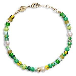 Anni Lu Surf Rider Bead & Cultured Freshwater Pearl Bracelet in 18K Gold Plated- 4926181