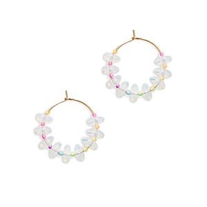 Anni Lu Ice Ice Beaded Hoop Earrings in 18K Gold Plated- 4926207