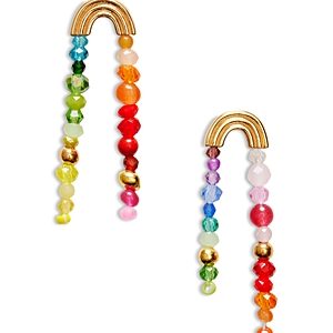 Anni Lu Double Rainbow Mixed Stone Drop Earrings in 18K Gold Plated- 4926209