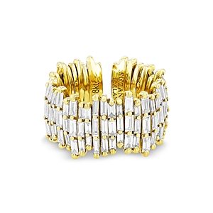 Suzanne Kalan 18K Yellow Gold Classic Diamond Triple Row Baguette Eternity Band- 4931099