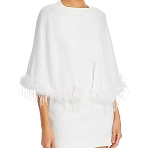 Echo Faux Fur Trim Knit Cape- 4823438