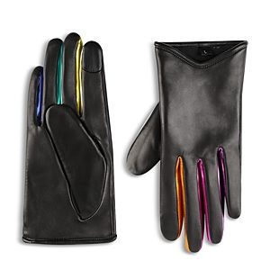 Kurt Geiger London Rainbow Fourchette Leather Gloves- 4801856