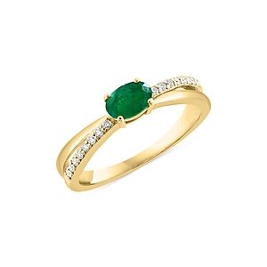 Bloomingdale's Emerald & Diamond Crossover Ring in 14K Yellow Gold- 4841841