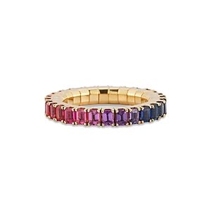 Extensible Rainbow Sapphire Stretch Eternity Ring- 4922968