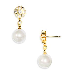 Aqua Flower Imitation Pearl Earrings - 100% Exclusive- 4901291