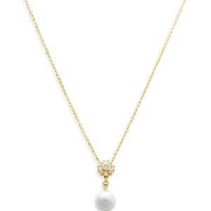 Aqua Flower Imitation Pearl Necklace, 16-18 - 100% Exclusive- 4901292