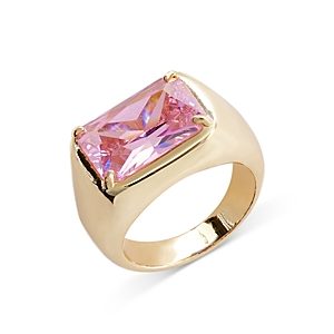 Aqua Pink Statement Ring in 14K Gold Plated- 4901285
