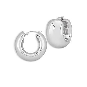 Bloomingdale's Wide Polished Hoop Earrings in Sterling Silver- 4938153