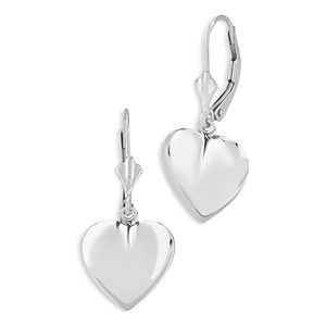 Bloomingdale's Polished Heart Leverback Drop Earrings in Sterling Silver- 4938159