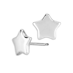 Bloomingdale's Polished Flat Star Stud Earrings in Sterling Silver- 3520539