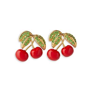 Crystal Haze Jewelry Cherry Cubic Zirconia & Enamel Earrings in 18K Gold Plated- 4877807