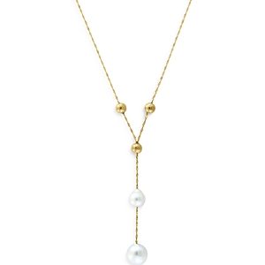 Bloomingdales Cultured Freshwater Pearl & Polished Bead Lariat Necklace in 14K Yellow Gold, 18- 4859521