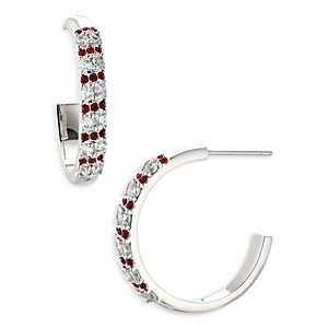 Nadri Candy Stripe Hoop Earrings in Rhodium Plated- 4951795