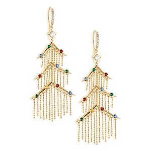 Nadri Tinsel Tree Chandelier Earrings in 18K Gold Plated or Rhodium Plated- 4951793