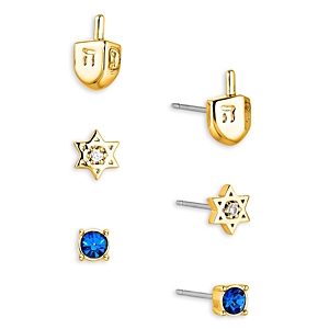 Nadri Slaybelles Dreidel Stud Earrings Set in 18K Gold Plated- 4951790
