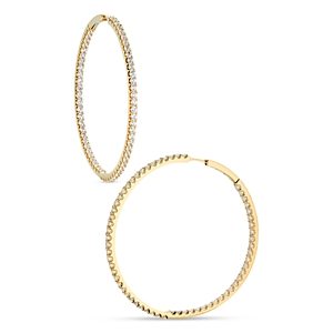 Nadri Pave Inside Out Hoop Earrings in 18K Gold Plated or Rhodium Plated- 4806921