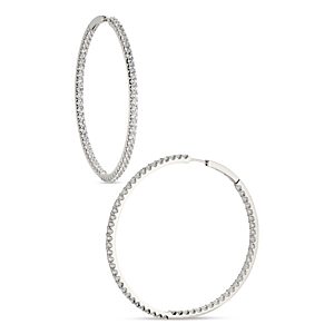 Nadri Pave Inside Out Hoop Earrings in 18K Gold Plated or Rhodium Plated- 4806921