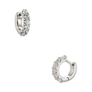 Nadri Huggie Hoop Earrings in 18K Gold Plated or Rhodium Plated- 4806923